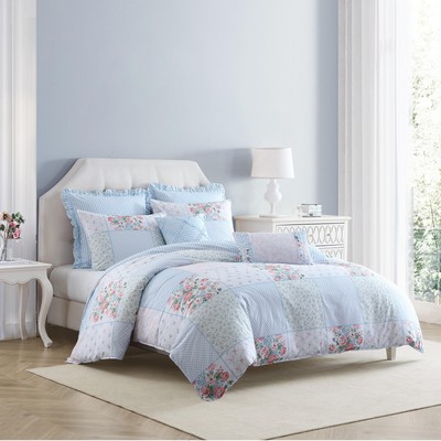 Laura Ashley Hope Patchwork Comforter Set (Pink/Green/Blue)
