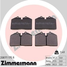 ZIMMERMANN Bremsbelag Premium Qualität 20877.175.9 passend für Porsche 911 3.6