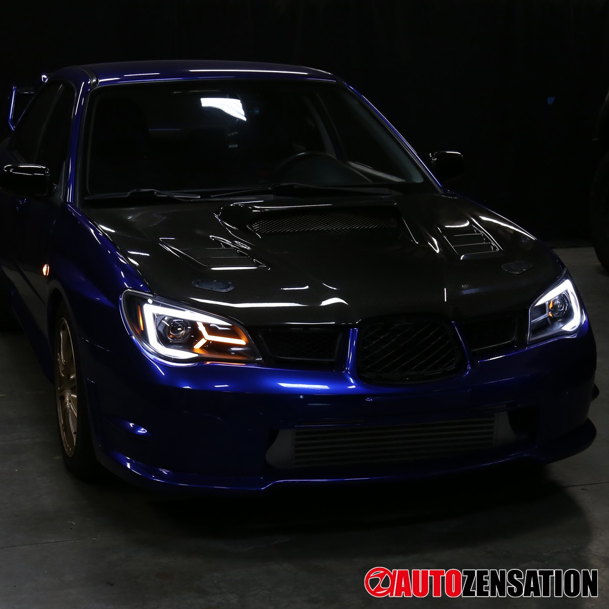 Fit 2006-2007 Subaru Impreza WRX STI Black Projector Headlights