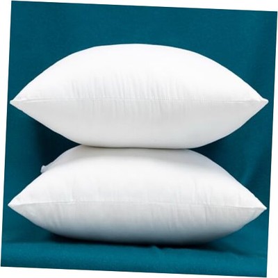 Extra Full and Thick Set of 2 Cotton Fabric Plump Throw Pillow 18 x 18-Inch