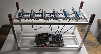 Mining Rig 6 GPU Alu Aluminium Mining Frame Open Case Miner Ethererum AI