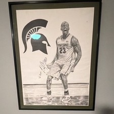 Framed Limited Edition Michigan State Spartans Draymond Green #23 Drawing Signed