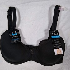 Bali Bra Womens 34D Black Underwired One Smooth U DF3439 NWT