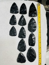 31 12 Pc Flintknapping Percussion Preform Material. Utah Black Obsidian 2 - 3