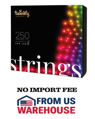 Twinkly 4.3mm Conical RGB String Lights Green Wire 250-Bulb Indoor/Outdoor