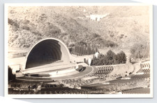 c1935 Hollywood Bowl RPPC Los Angeles CA Amphitheater Hollywood Hills