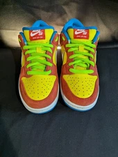 Nike SB Dunk Low Pro "Bart Simpson" Red Yellow Size 6 Used VGC BQ6817-602
