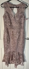 Lipsy VIP Mesh/Lace Midi Dress Size 10. Occasion Dress Brand New with Tags