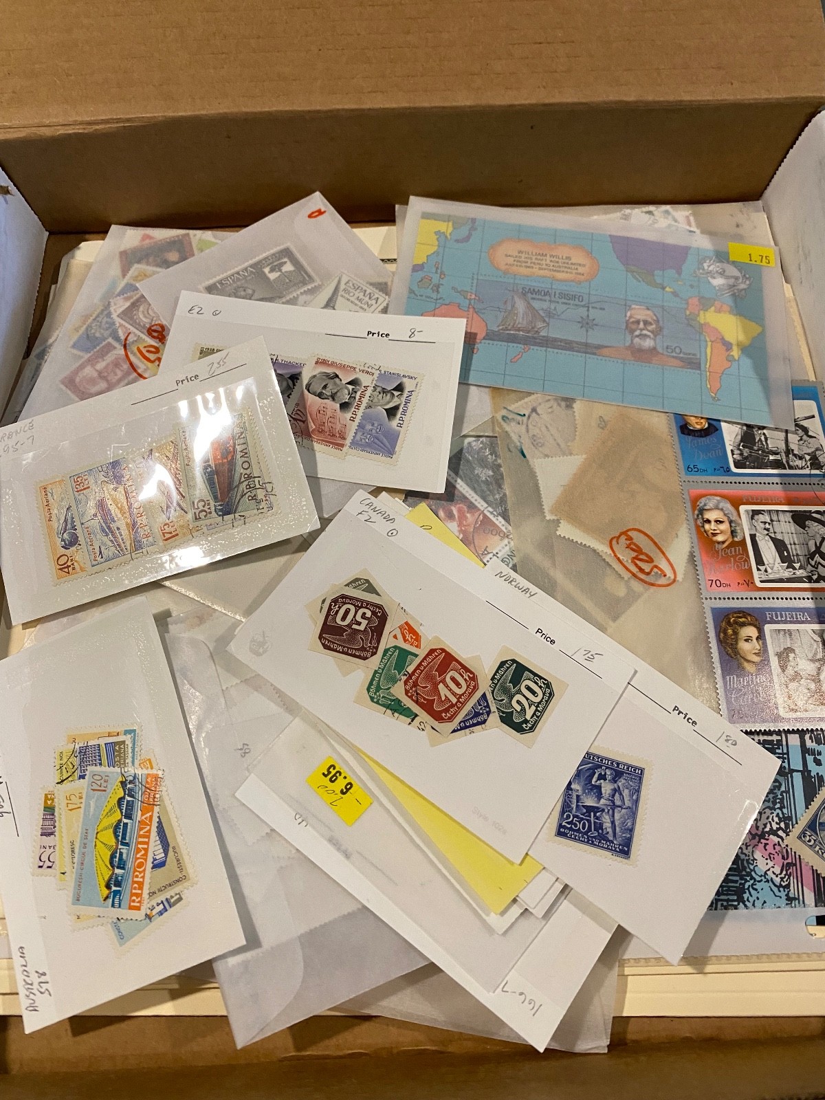 Worldwide Stamps Hundreds+ in Box Lot Not all Shown - L-1735