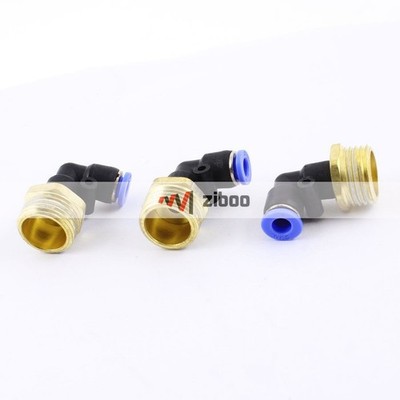 3Pcs JPL6-04 Pneumetic 6mm to 1/2''PT Male Thread One Touch Elbow Quick Fittings 