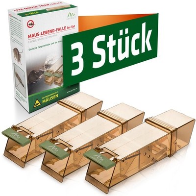 Mausefalle Lebend 3x Gardigo  Lebendfalle Köderfalle Garten Haus Köderstation