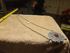 Vintage Zodiac Calendar Pewter Pendant & 24" Chain - Mark Heister