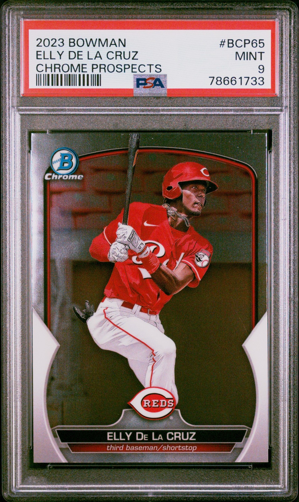2023 BOWMAN CHROME PROSPECTS #BCP65 ELLY DE LA CRUZ PSA 9