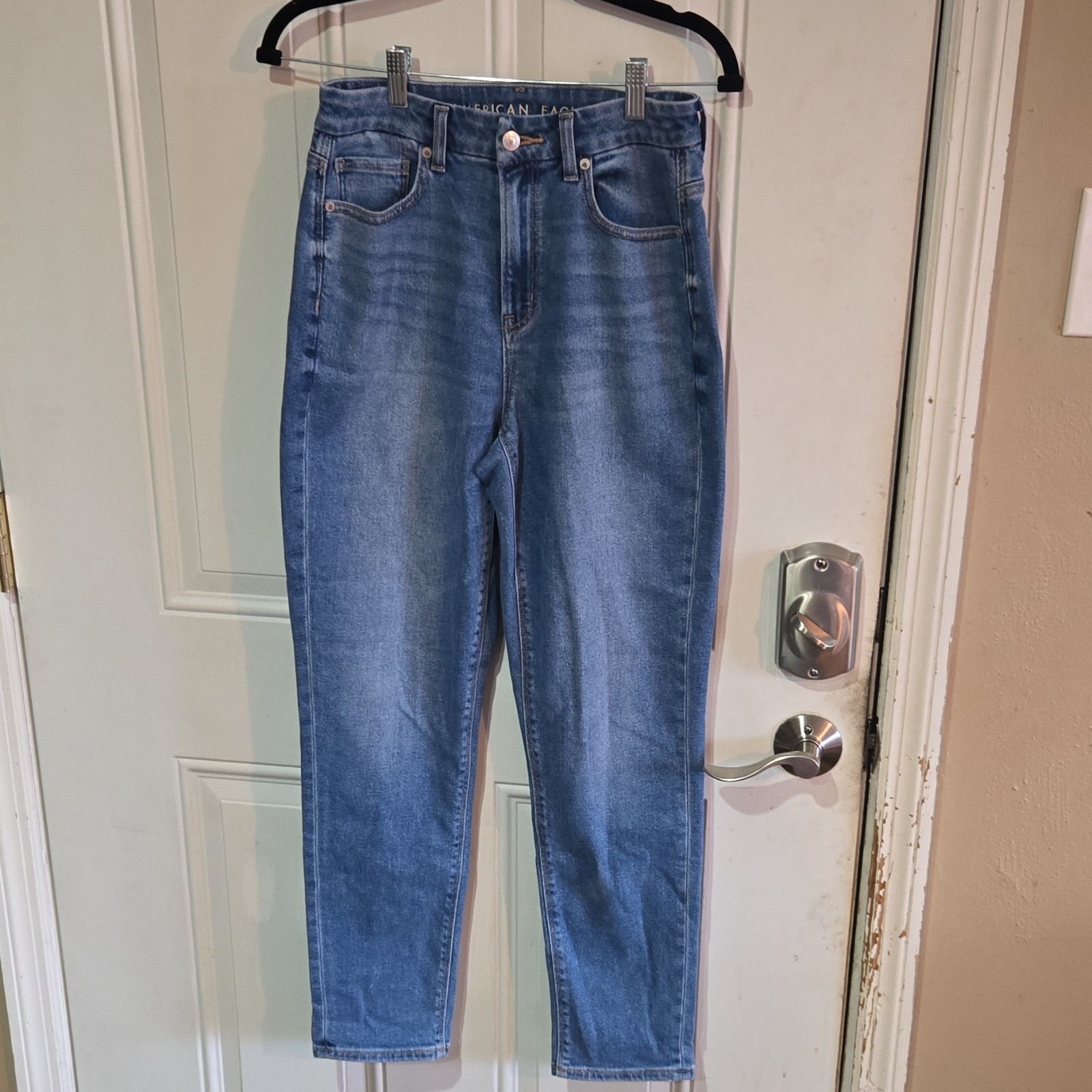 American Eagle Outfitters Curvy Stretch Mom Jeans Blue Denim Women's
