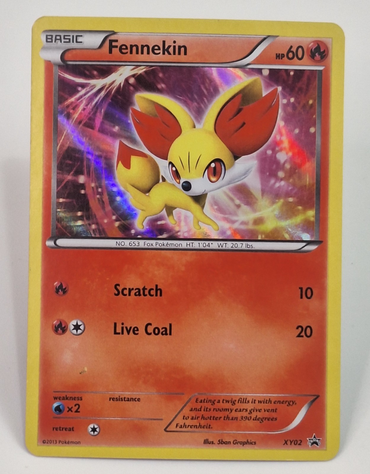Fennekin Pokemon Card  XY02 Black Star Promo TCG Fire Fox 5ban 60HP 2013