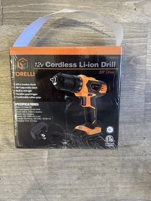 NEW Torelli Tools 12V Cordless Li-ion Drill 3/8'' Keyless Chuck Interteck Sealed 