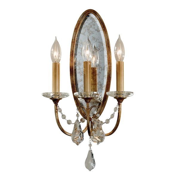 Wandlampe Candela 14 In Bronze Antik 3-Flmg B:27Cm Lampe Wohnzimmer Schlafzimmer-image