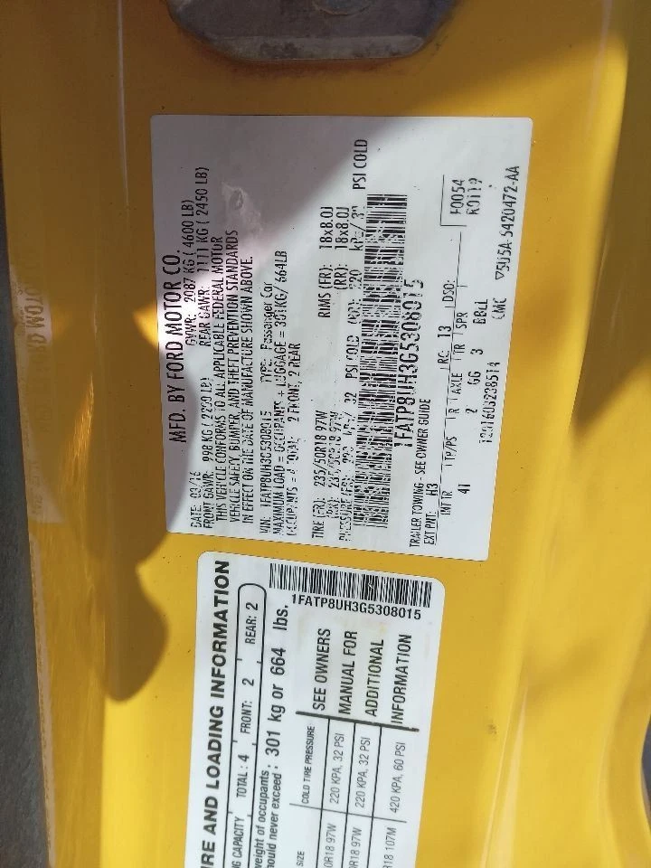 Alternator With Heated And Cooled Seats Fits 15-22 MUSTANG 370322 - Image 3 of 4