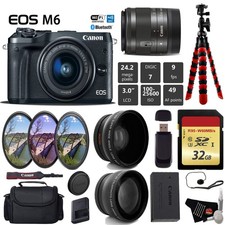 Canon EOS M6 Mirrorless Digital Camera EF-M 1545mm is STM Lens  UV FLD CPL Fil