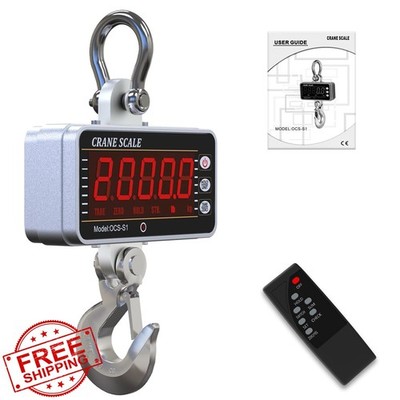 YATOINTO Digital Crane Scale 2000LB Silver Remote