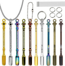 10 Mini Metal Spoons with Rhinestones, Keychain Pendants for Home Kitchen Crafts