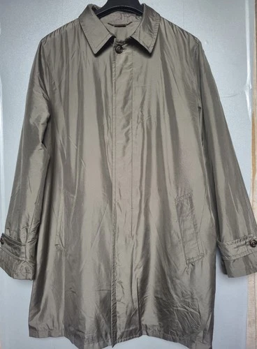 Ermenegildo Zegna Microsilk Trench Coat Silk Italy Water Repellent Sz 54 video thumbnail