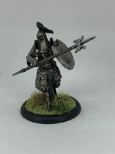 Shrouded Fighter with Halberd and Shield Painted Fantasy Miniature