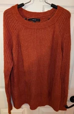 VERO MODA Leroya Crew Neck Pullover Sweater BURNT ORANGE MEDIUM