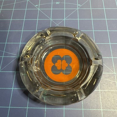 Vintage 1970s Hyatt Regency Hotel Glass Ash Tray 6 Slot, 4.5 , Clean