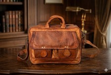 New Men s Genuine Goat Messenger Satchel Bag Updated leather