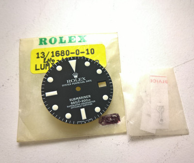 ULTRA RARE ROLEX SUBMARINER 1680 SERVICE DIAL + HANDS SET NOS