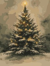 CSZPPQAF Christmas Tree Paint by Numbers for Adults 12x16 inches, PB122-1