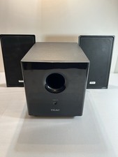 TEAC MC-DX90i Micro Hi-Fi System Sub-Woofer Two Speakers Black Power Tested