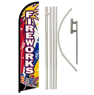 Fireworks Boom Full Curve Windless Swooper Flag Pole Kit