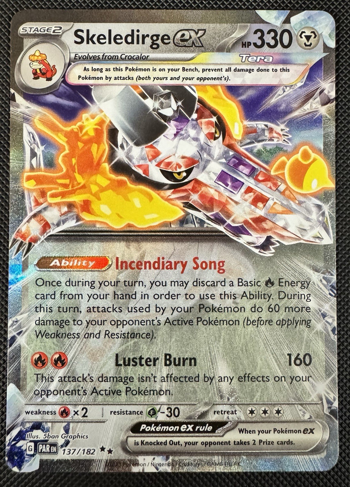 Pokemon Skeledirge ex 137/182 Paradox Rift Double Rare Holo NM - SHIPS FREE