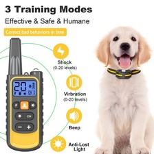 3300 FT Dog Training Collar Rechargeable Remote Shock Pet Waterproof Trainer