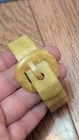 Art Deco Golden Yellow Butterscotch Amber Bakelite Belt Design Stretch Bracelet