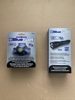blue fuel rechargeable flashlight NAPA BLUE-FUEL RECHARGEABLE FLASHLIGHT 720 LUMENS & HEAD LAMP 180 LUMENS  COMBO