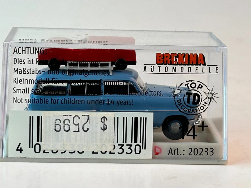 Coche de carreras Derby Brekina escala 1:87 Opel Olympia Rekord con caja de jabón Foto 4 de 4