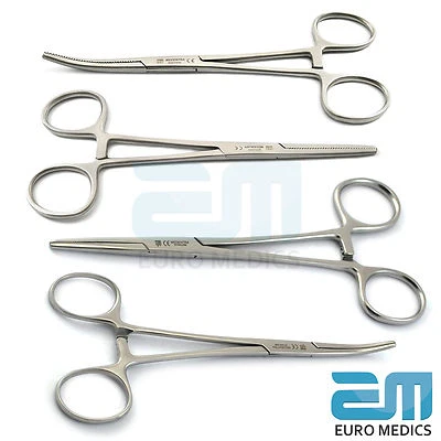 MEDENTRA EURO - MEDICS PK Set of 4 Hemostat Clamp Forceps Needle Holder Dentistry Laboratory Surgical Tool