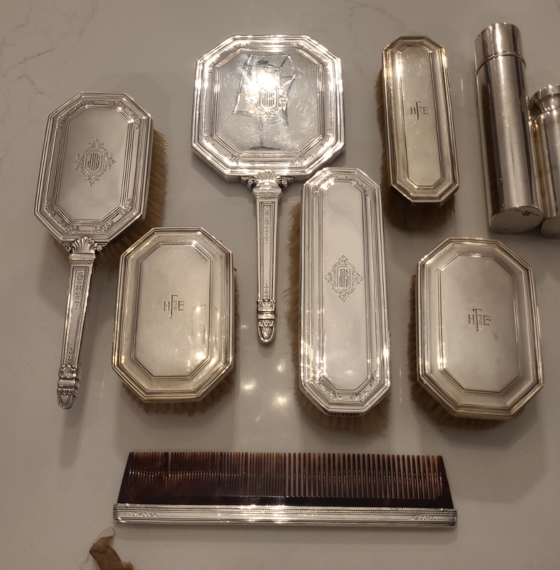 Tiffany & Co. アンテーク Tiffany & Co. Sterling Silver Dresser Set 14pc Vintage ART