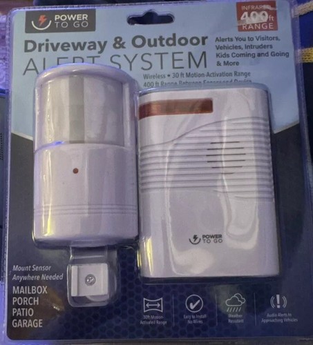 Power To Go Security Wireless Driveway Alert System New Range 400 Ft. Infrared - Picture 2 of 3