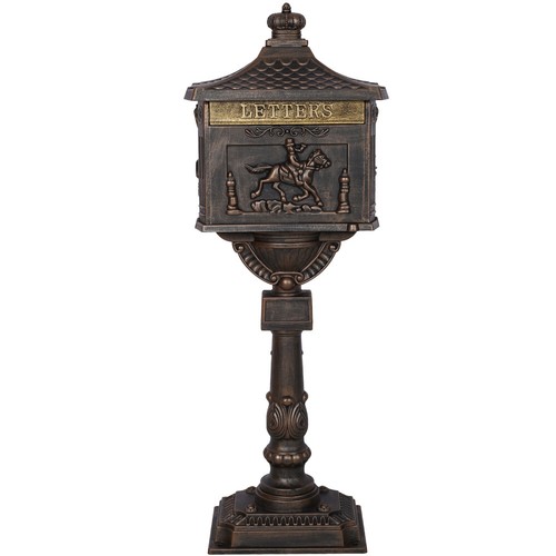 45.5" Height X 16.5" Wide Cast Aluminum Mail Box Rust-Proof Bronze - Picture 22 of 48