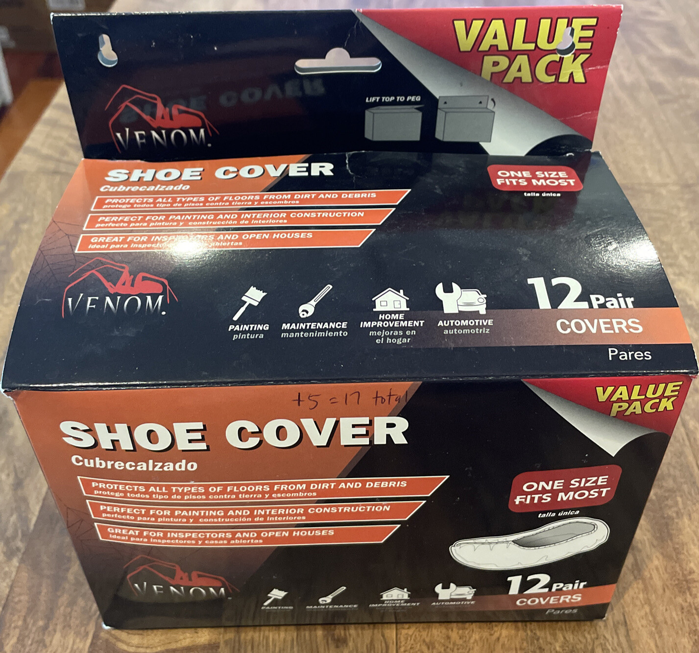 PACK OF 3 12 Pair Venom Shoe Cover VEN28200 (36 Total) 391WQ.1D for
