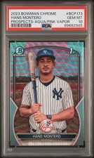Hans Montero 2023 Bowman Chrome Aqua Pink Vapor Card /125 #BCP-173 PSA 10