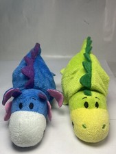 Flip A Zoo 2018 Jay Play Blue Green Dinosaurs Stuffed Animals Lot of 2 Used