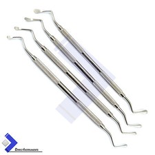 4-PCS PERIODONTAL LUCAS BONE CURETTE DENTAL SURGICAL CYST REMOVAL TOOTH SOCKET