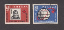 Poland 1961. Major Yuri A. Gagarin. First Man In Space. Astronauts. Sc# 974, 975