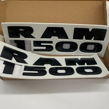 2PCS Set Front Door Emblems Letters Badges Fits for RAM 1500 Models Matte Black