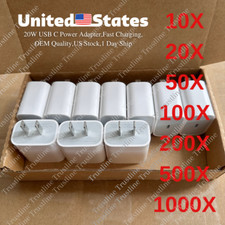 1-1000X Lot 20W Wall Charger USB-C Power Adapter For iPhone 15 14 13 12 Pro Max